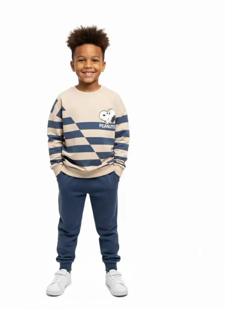 ENSEMBLE JOGGING BEIGE BLEU 