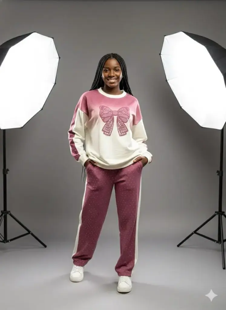 ENSEMBLE VIOLET BLANC FILLE ADO 