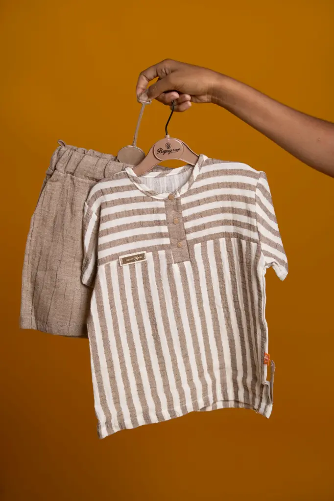 ENSEMBLE LIN MARRON BEIGE