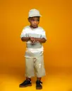 Ensemble short tee shirt avec casquette vert blanc