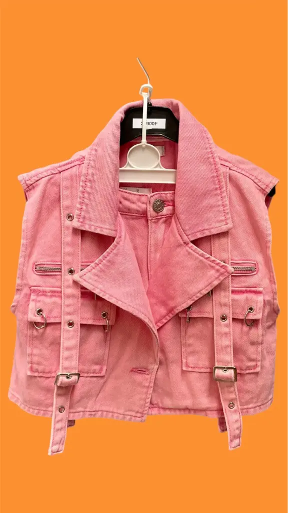 ENSEMBLE JUPE+GILET ROSE