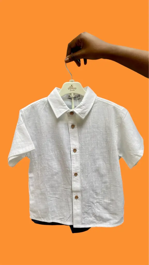 ENSEMBLE BLANC-SHORT BLEU