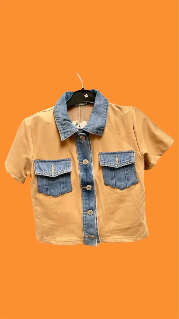 ENSEMBLE BEIGE BLEU JEAN (Blanc Bleu)