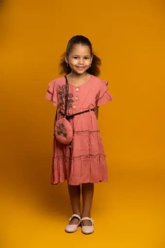 robe avec saccoche orange 