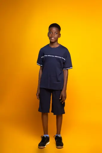 Short tee shirt bleu